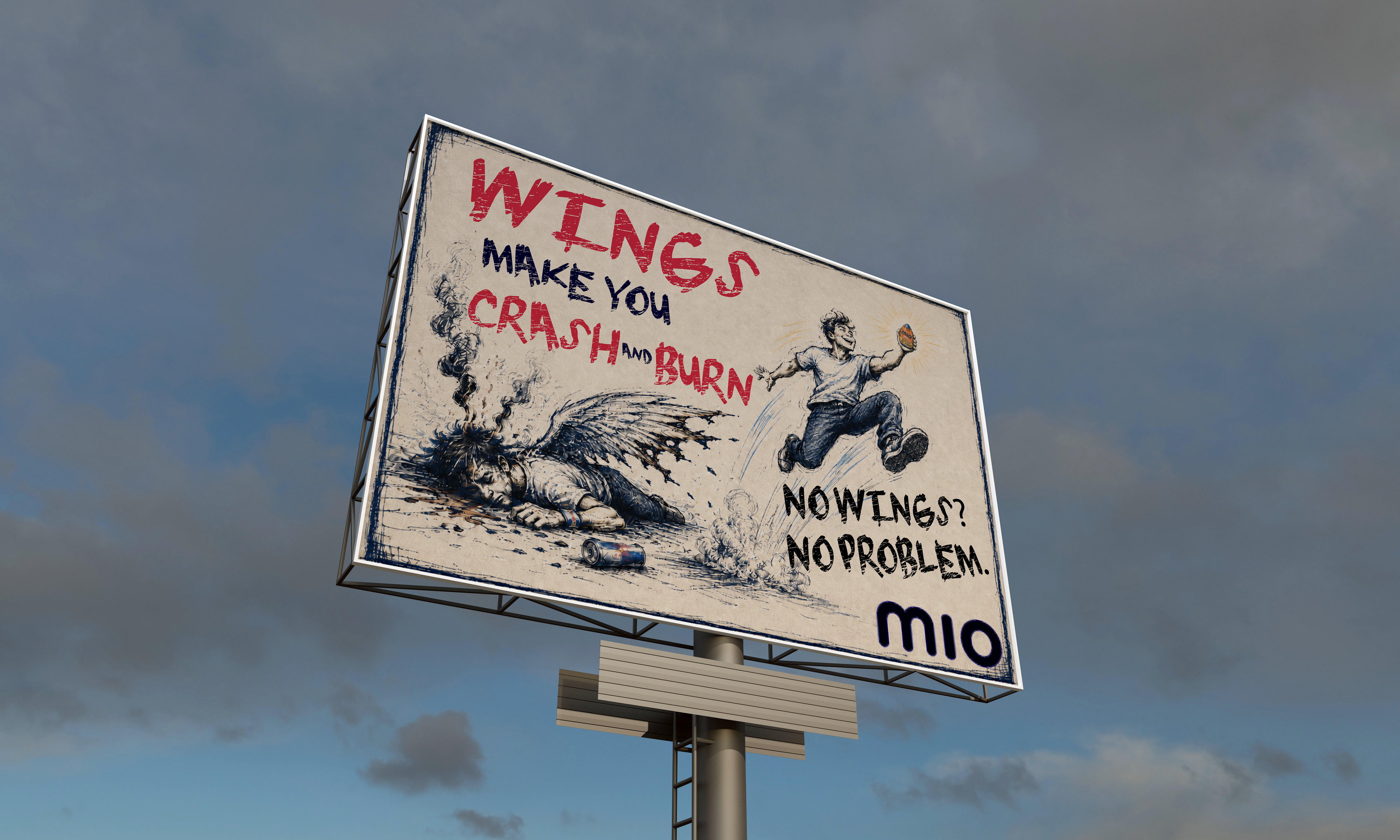 MiO Crash and Burn out of home mockup